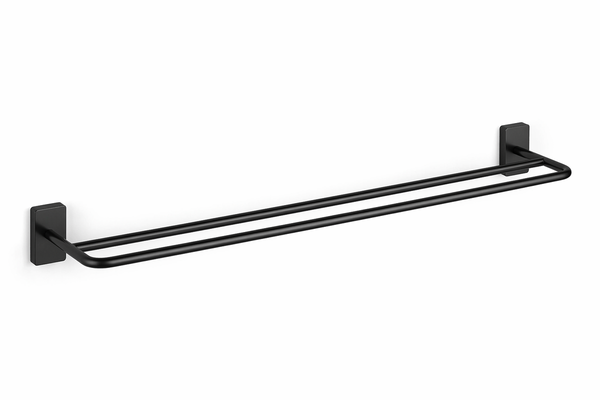Giese Badetuchhalter zweiarmig rund 590 mm Schwarz matt