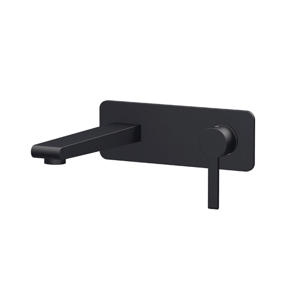 Wand-Waschtischbatterie Unterputz, Ausladung 175 mm, Schwarz matt