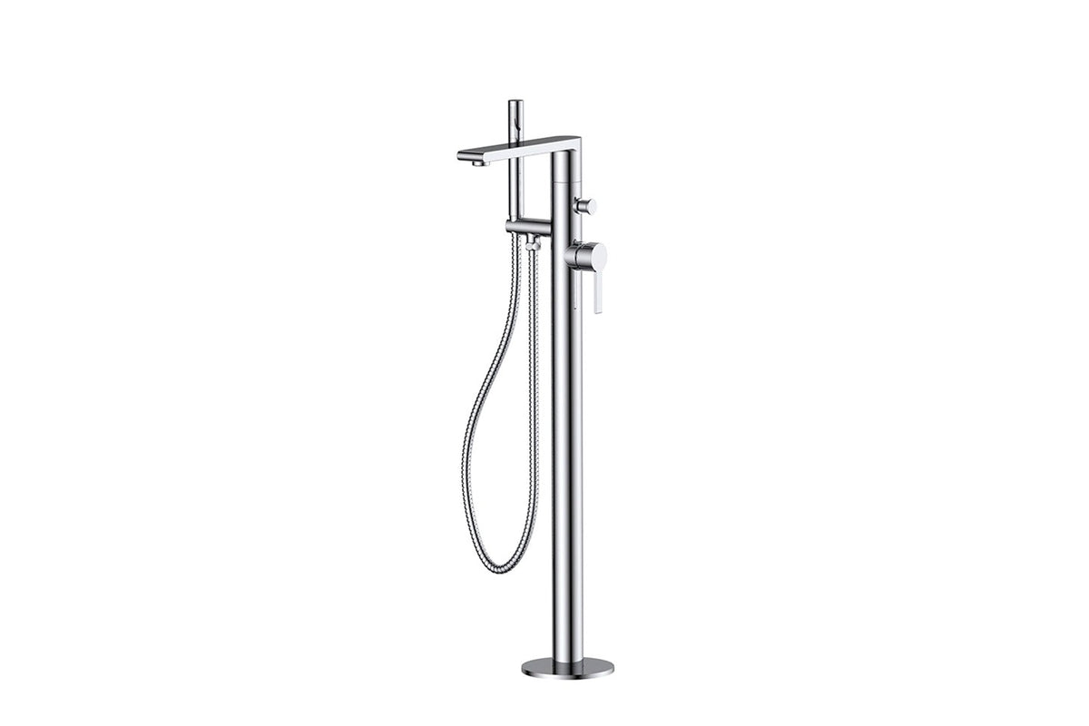Freistehende Wanne-Brause-Einhebelmischbatterie mit Handbrause, Chrom