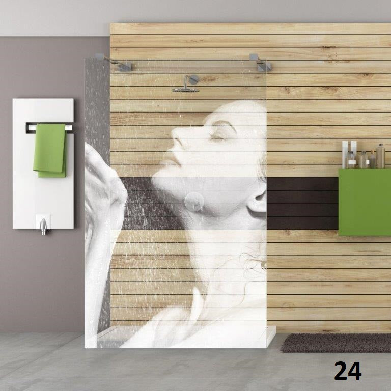 ESG Sicherheitsglas für Duschen mit Motiv oder Bild mittels Lasertechnologie, über 40 Motive zur Auswahl, Serie Makai