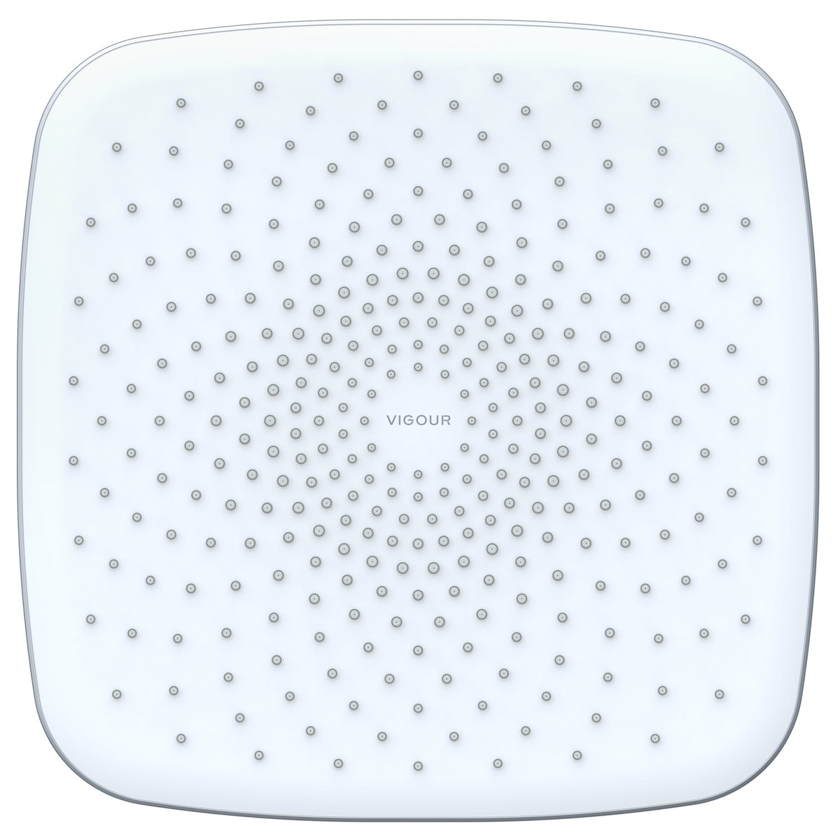 VIGOUR Kopfbrause edge quadratisch 250x250 / 300x300 mm Chrom/Weiß | 1/2" Anschluss