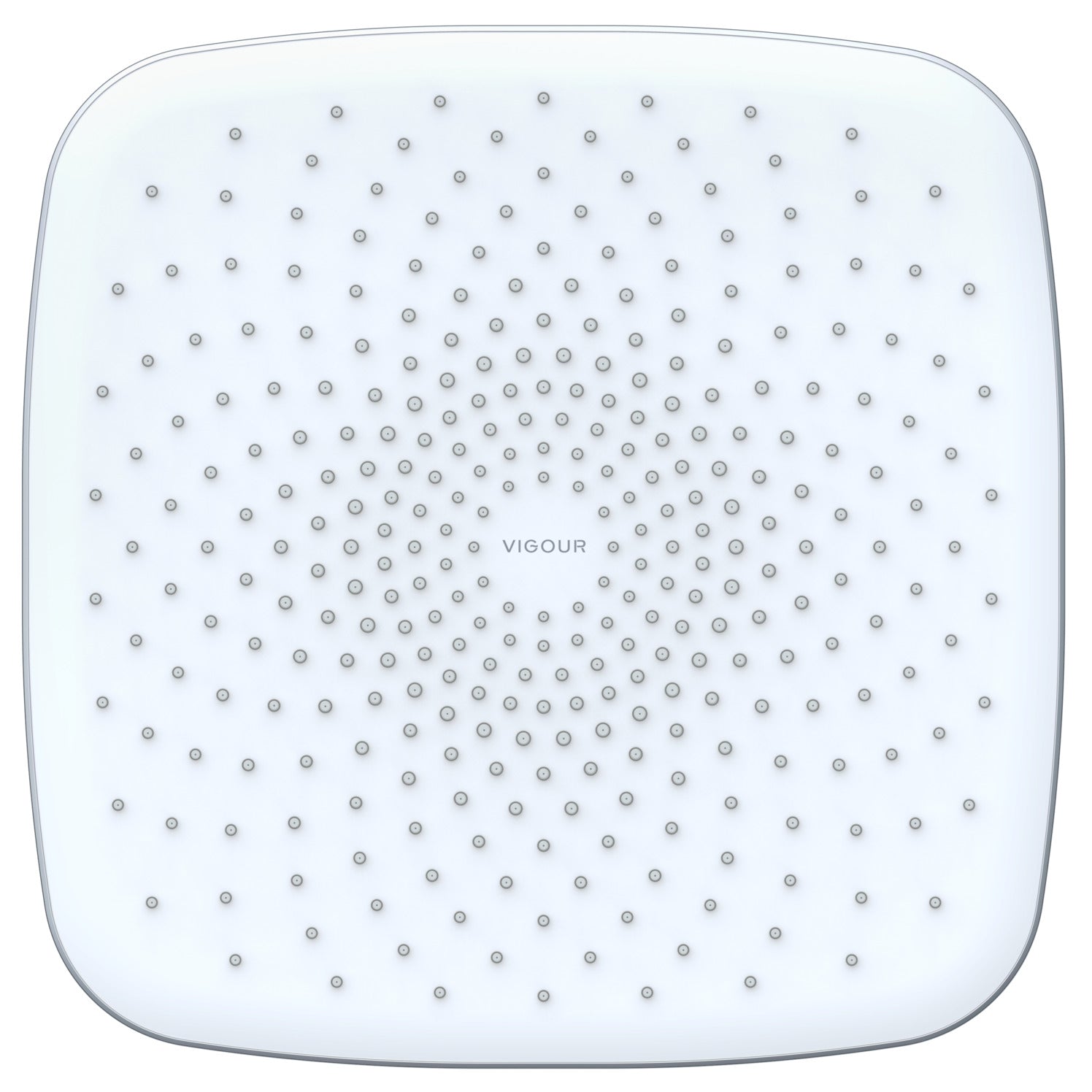 VIGOUR Kopfbrause edge quadratisch 250x250 / 300x300 mm Chrom/Weiß | 1/2" Anschluss