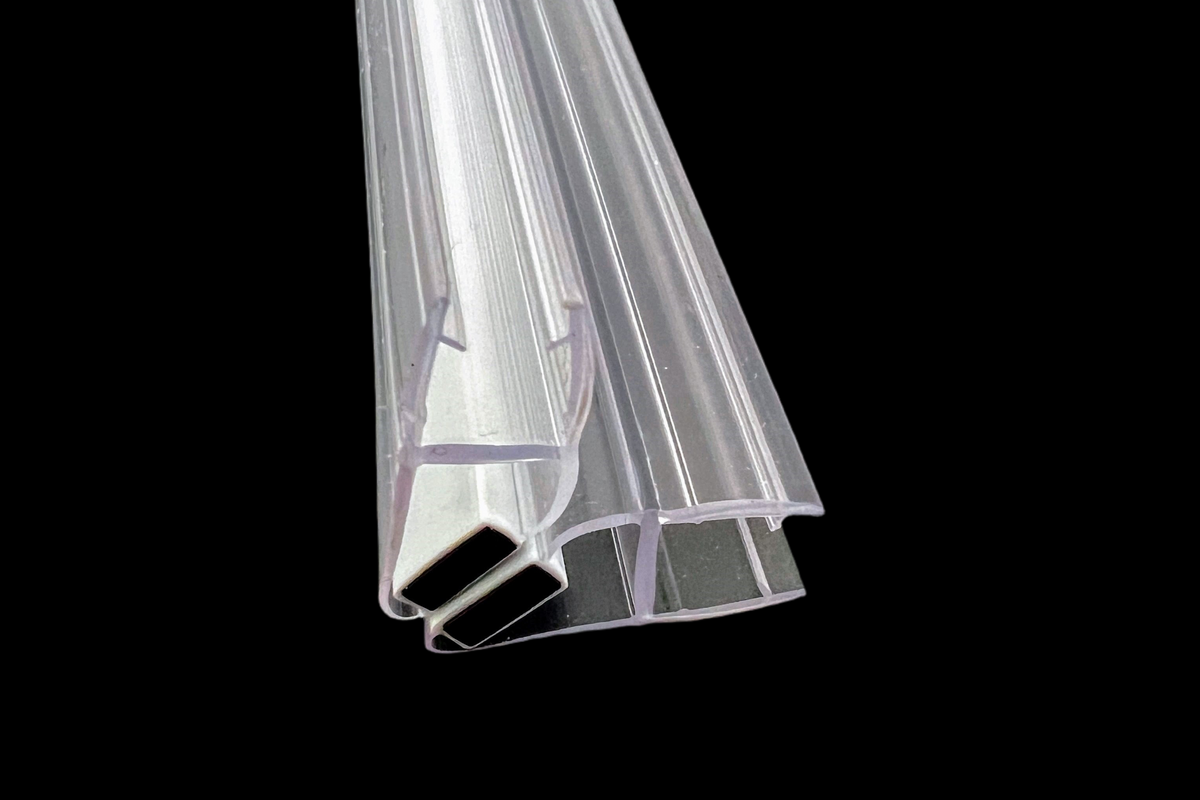 Magnetdichtungspaar 90° (2x 45°) mit breitem Magnetstreifen – Für 6 oder 8 mm Glas – Art.Nr. 2x008A1W