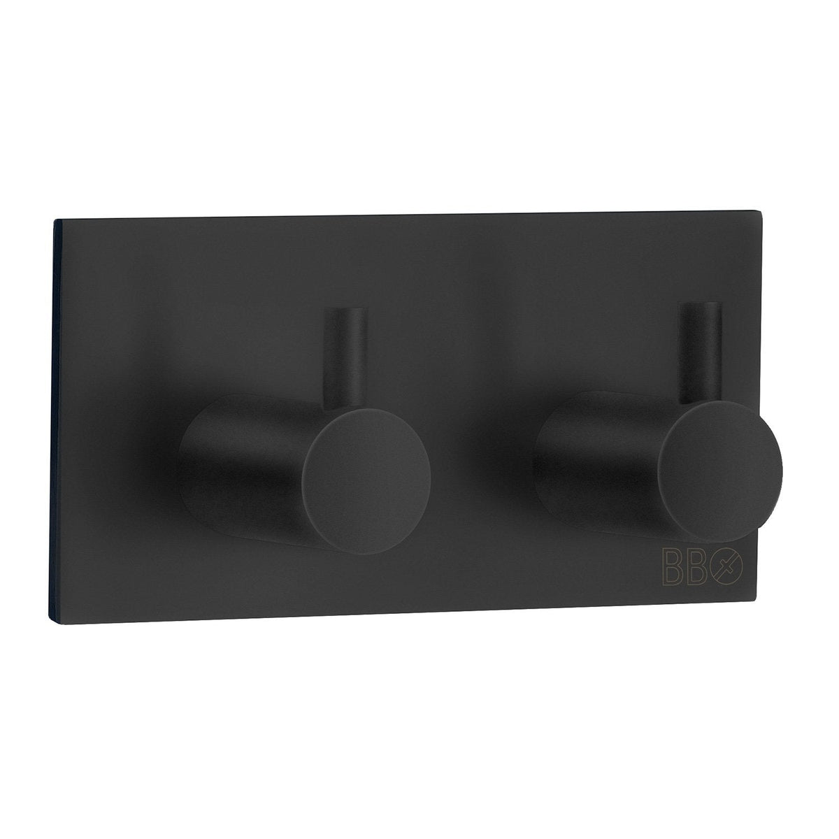 Selbstklebender Design-Doppelhaken eckig, Schwarz