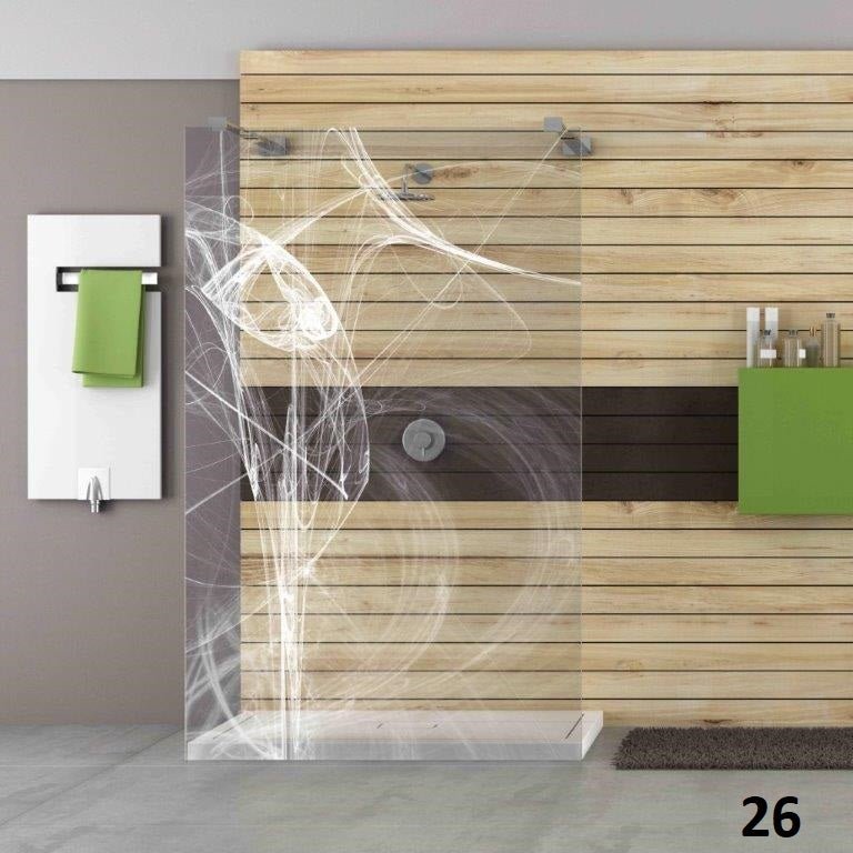 ESG Sicherheitsglas für Duschen mit Motiv oder Bild mittels Lasertechnologie, über 40 Motive zur Auswahl, Serie Makai