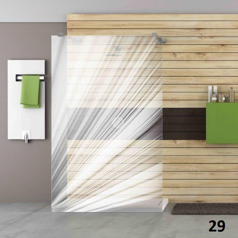 ESG Sicherheitsglas für Duschen mit Motiv oder Bild mittels Lasertechnologie, über 40 Motive zur Auswahl, Serie Makai