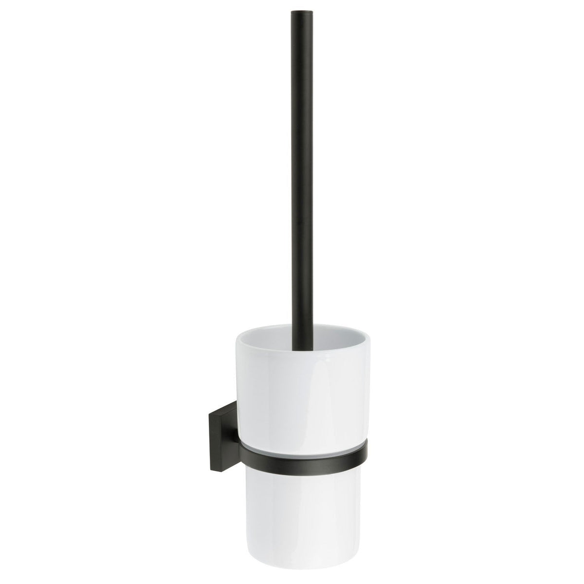 HOUSE WC-Bürste mit Porzellan-Behälter Wandmodell, Oberfläche Schwarz matt
