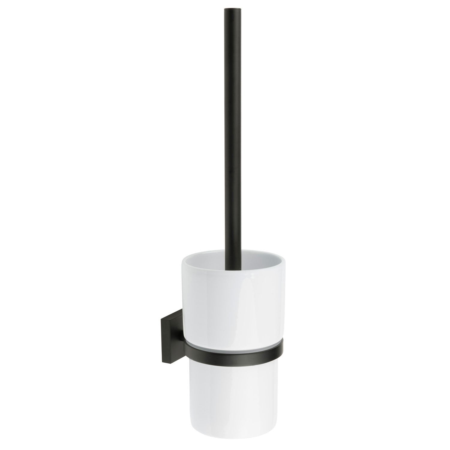 HOUSE WC-Bürste mit Porzellan-Behälter Wandmodell, Oberfläche Schwarz matt
