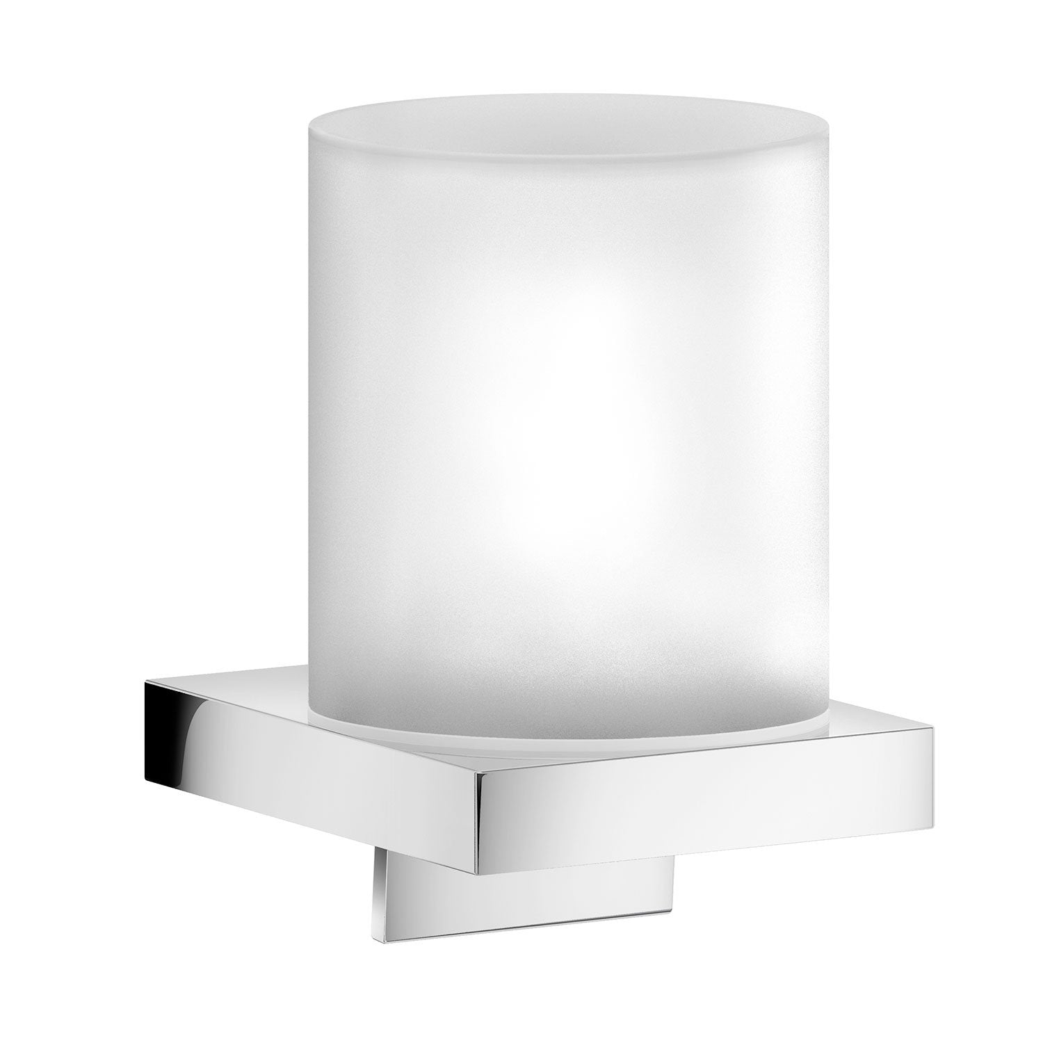 Seifenspender mit Halter, Chrom poliert, Mattglas, Chrom poliert