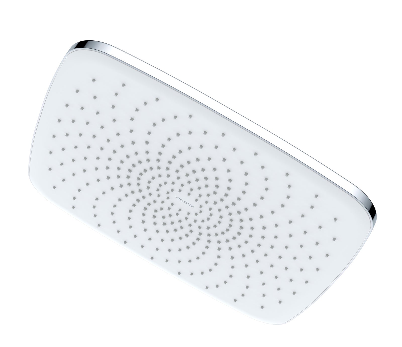 VIGOUR Kopfbrause edge quadratisch 250x250 / 300x300 mm Chrom/Weiß | 1/2" Anschluss