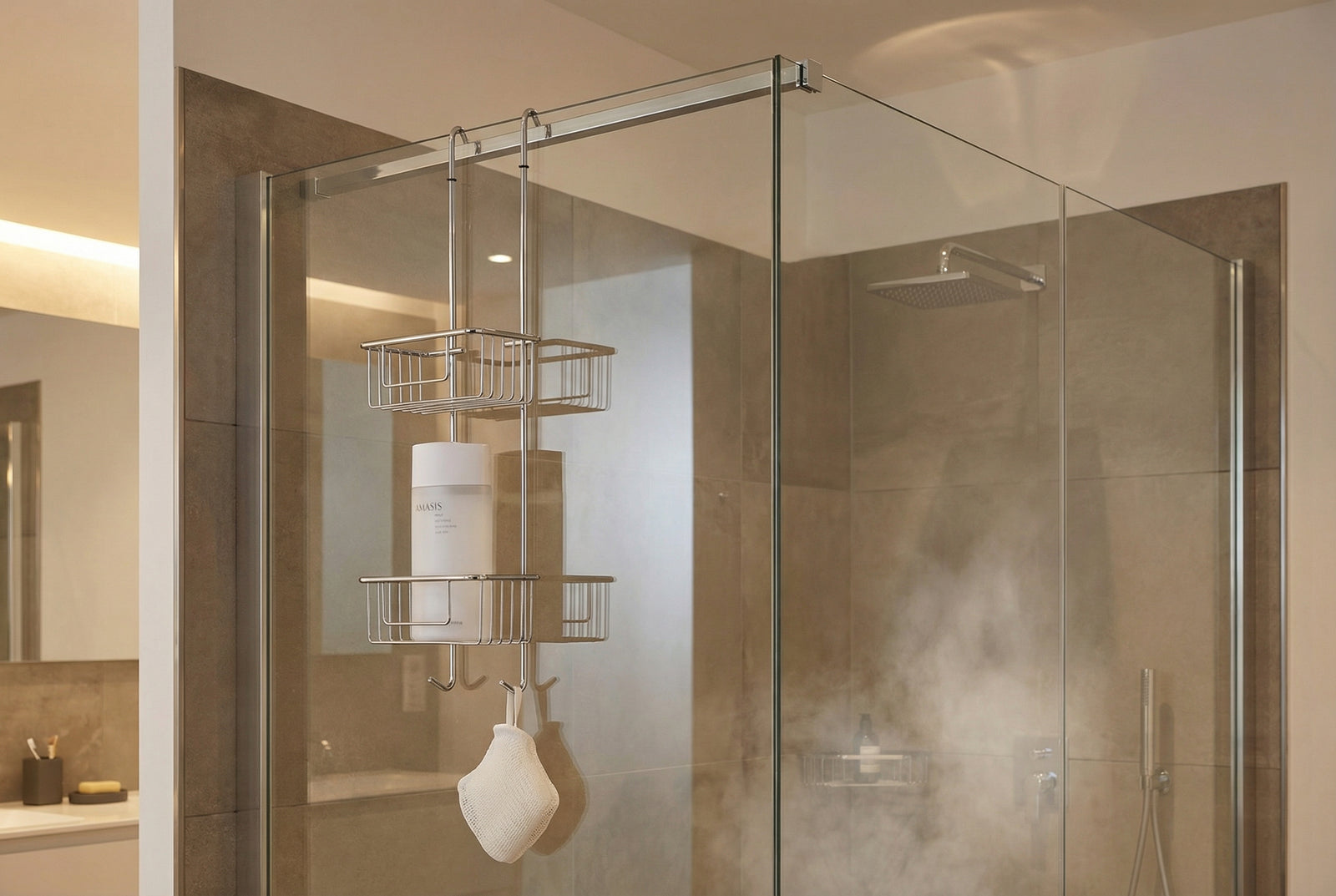 Giese Bodyguard Duschkorb – Stilvolles Platzwunder zum Einhängen für 6–9 mm Glas