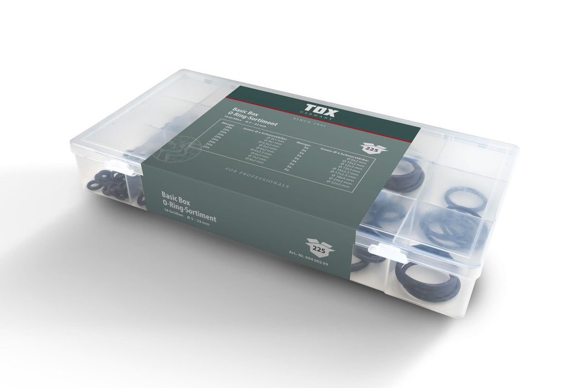 TOX Basic Box O-Ring Sortiment – 225-tlg., 18 Größen