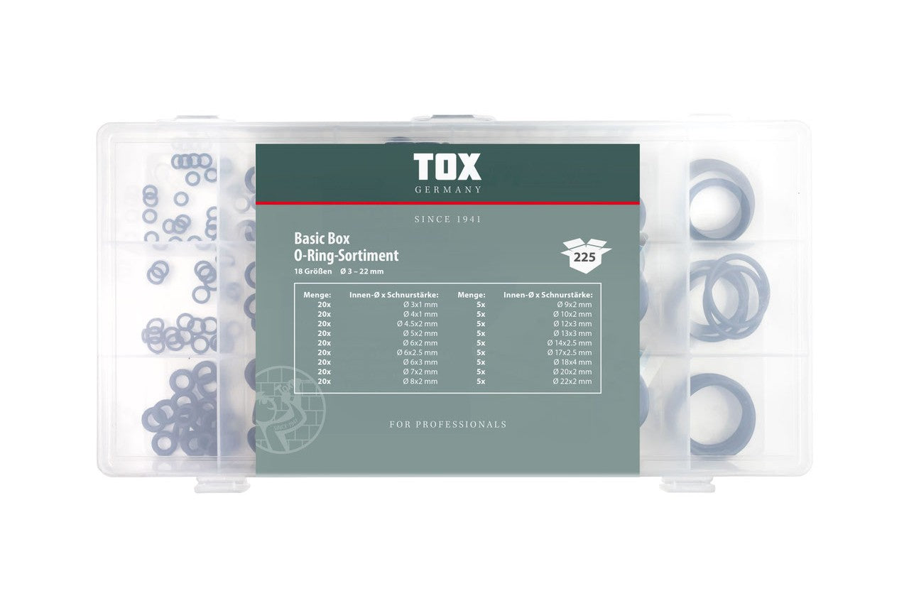 TOX Basic Box O-Ring Sortiment – 225-tlg., 18 Größen