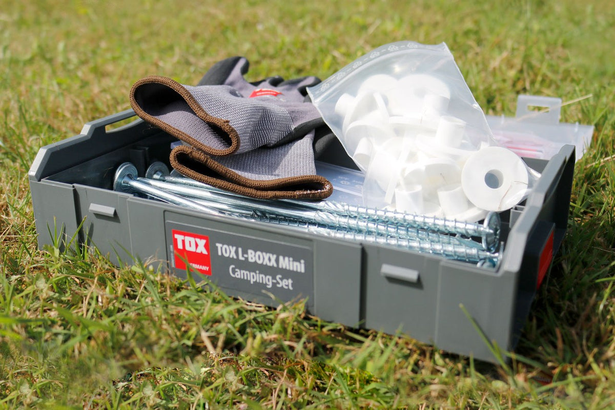 TOX Mini Camping-Set L-BOXX – Zeltsicherung mit Schraubheringen