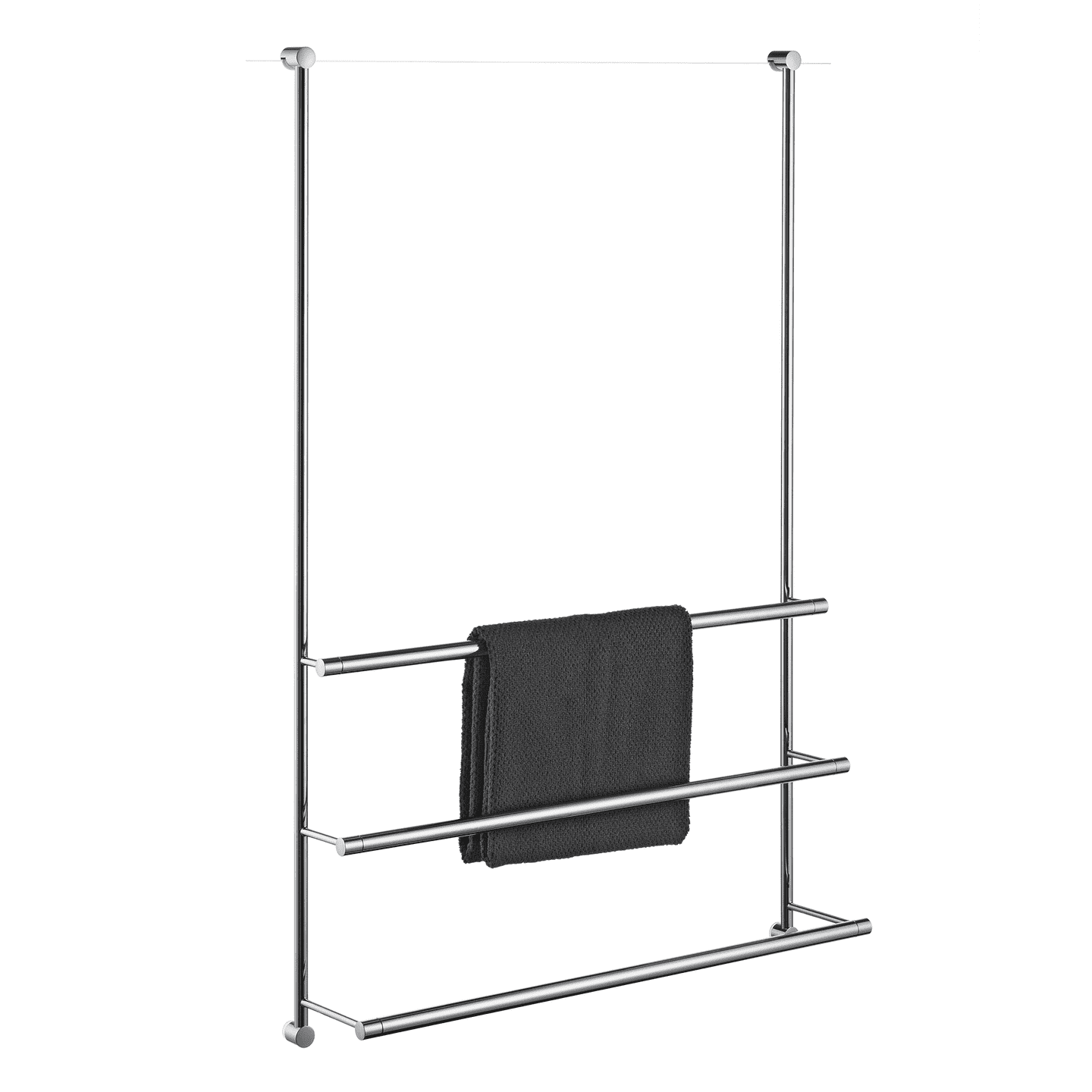 Badetuchhalter Server, Messing verchromt, 3 Ebenen, Glaswandmontage, 30854