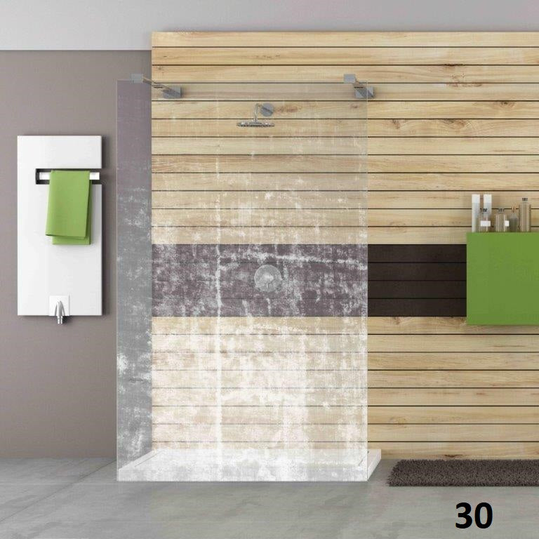 ESG Sicherheitsglas für Duschen mit Motiv oder Bild mittels Lasertechnologie, über 40 Motive zur Auswahl, Serie Makai