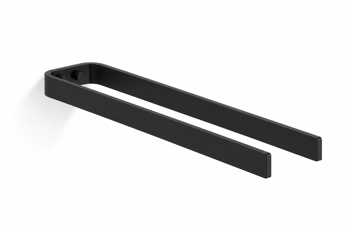 Giese Handtuchhalter starr zweiarmig eckig Wandmodell 400 mm Schwarz matt