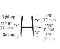 Duschdichtung mit doppelter Dichtlippe – Für 6, 8 oder 10 mm Glas – Art.Nr. P312HW/P250HW/P375HW