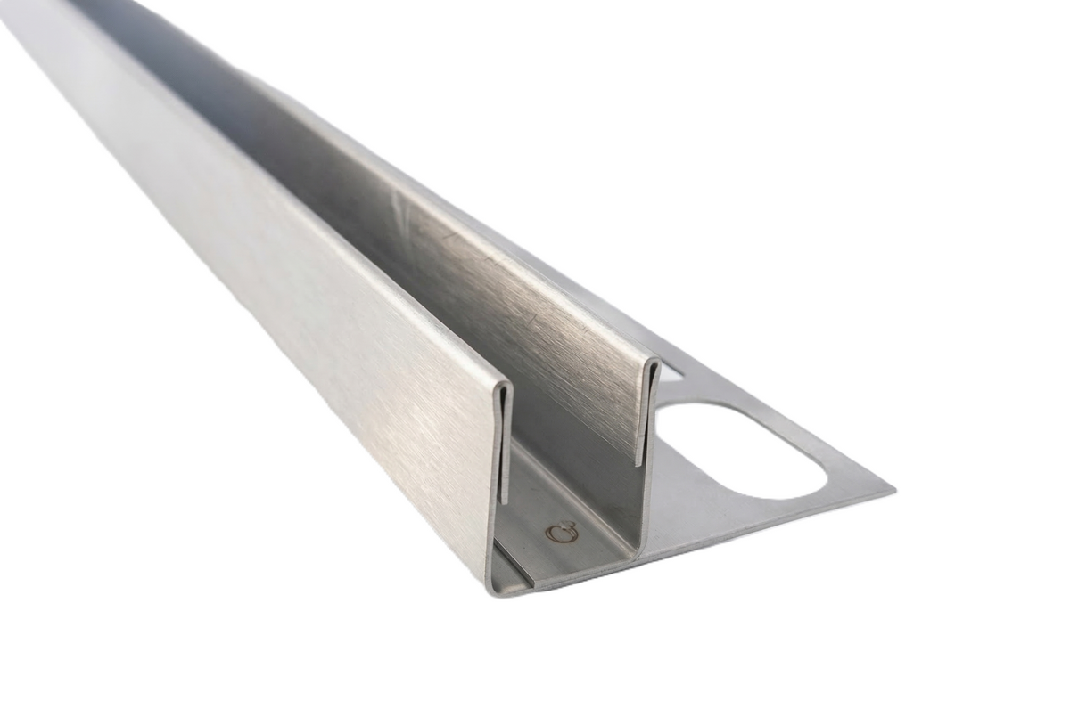 Fliesen-U-Winkelprofil; Edelstahl gebürstet; Typ PP-GPS2, Art.Nr. 31543