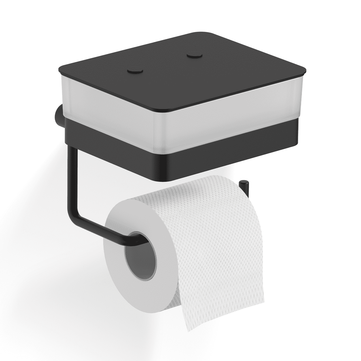 Giese WC-Duo Wandmodell mit Feuchtpapierbehälter und Papierhalter, Schwarz matt, Art.Nr. 31770