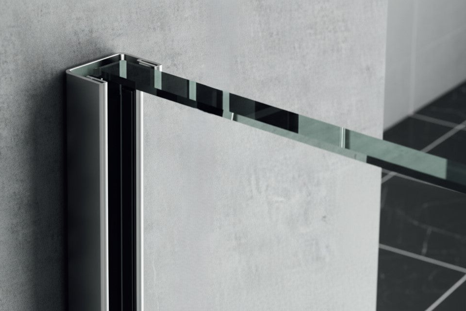 U-Wandprofil auf Fliesenwand für feststehende Glasabtrennung; Art.Nr. 32000