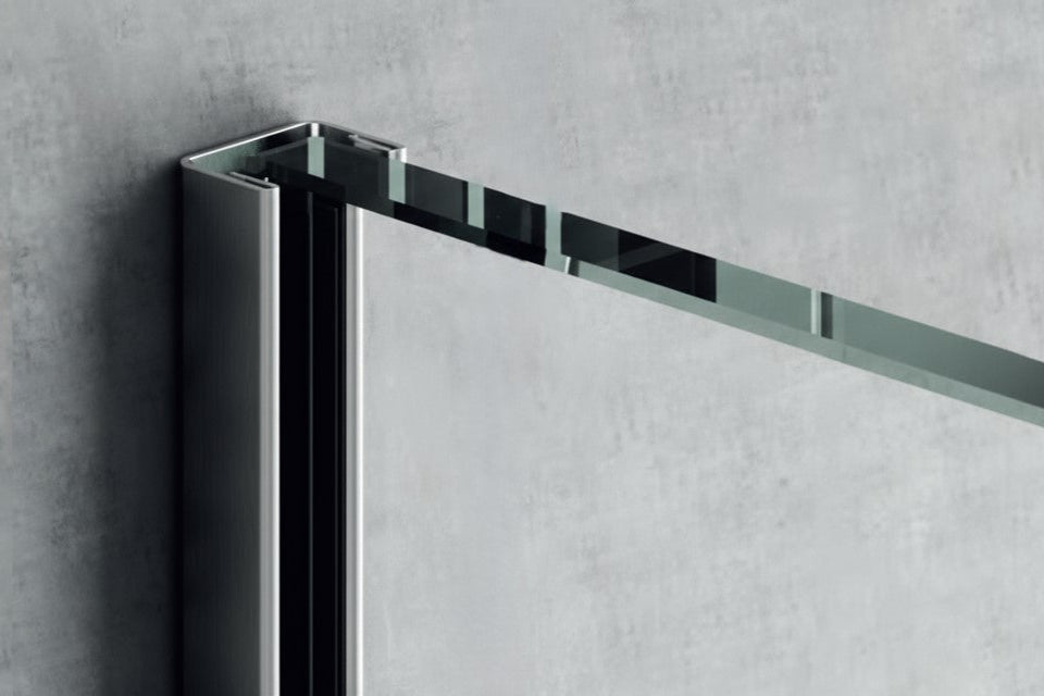 U-Wandprofil auf Fliesenwand für feststehende Glasabtrennung; Art.Nr. 32000