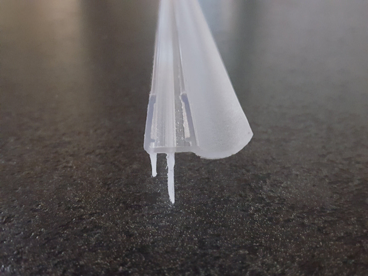 Duschdichtung mit Abtropfleiste in Rinnenform und kürzbare Lippe – Für 6 oder 8 mm Glas – Art.Nr. 3249