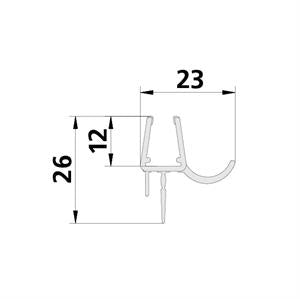 Duschdichtung mit Abtropfleiste in Rinnenform und kürzbare Lippe – Für 6 oder 8 mm Glas – Art.Nr. 3249