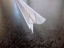 Gebogene Duschdichtung mit Abtropfleiste in Rinnenform und kürzbare Lippe – Für 6 oder 8 mm Glas – Art.Nr. 3249G