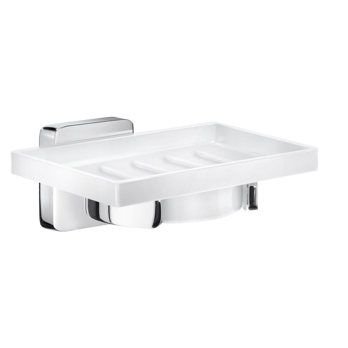 Smedbo ICE Halter mit Seifenschale Porzellan Chrom poliert