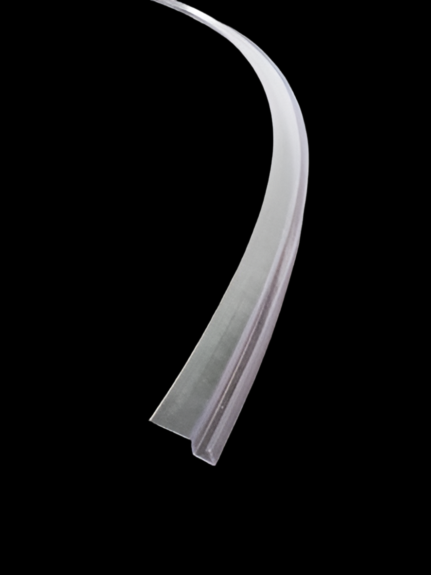 Gebogene Dusch-Türdichtung für Viertelkreisduschen mit 20 mm Dächlein – Für 6 oder 8 mm Glas – Art.Nr. 011B2.550