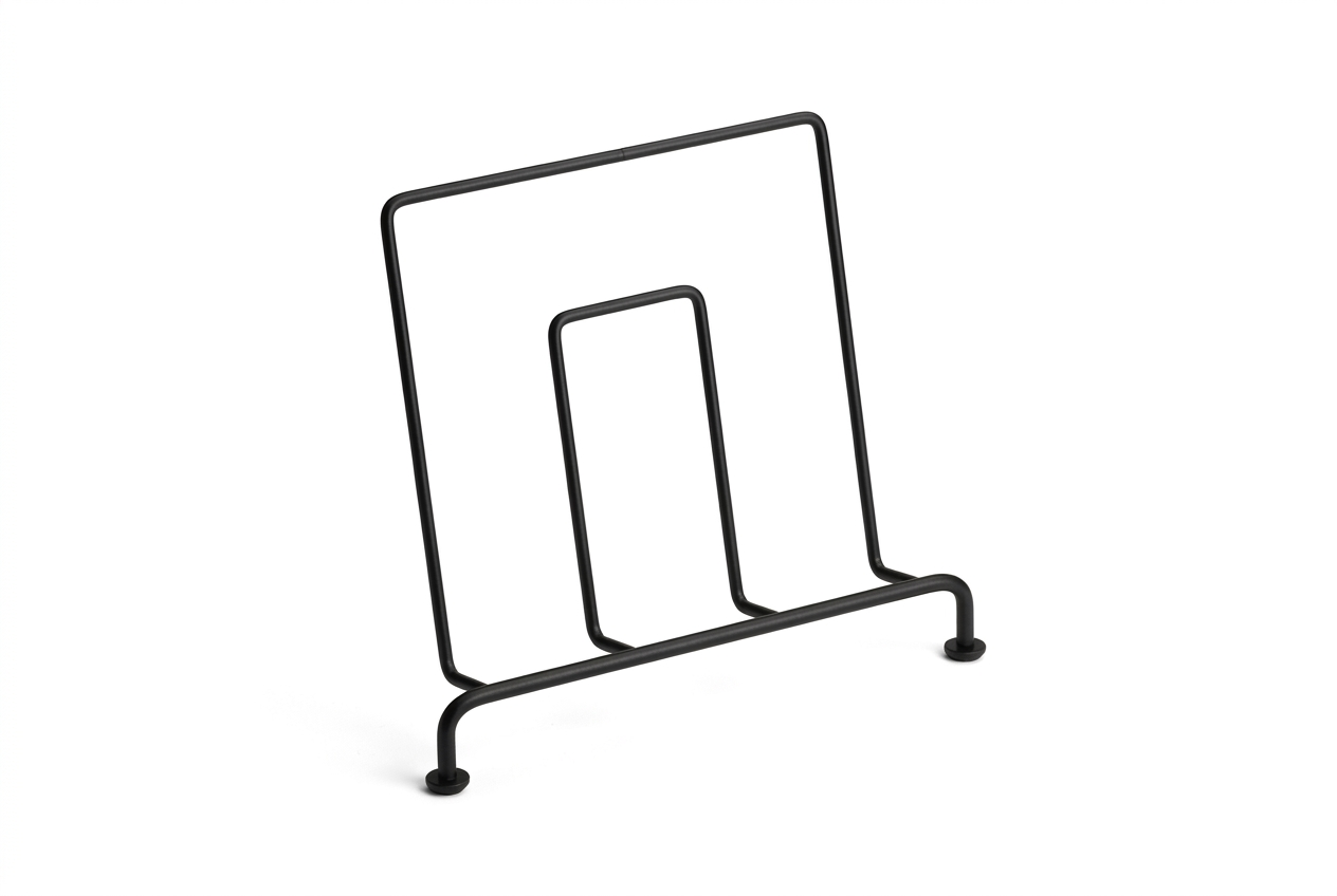 Giese Flatbord Journal- und Tablethalter, Schwarz matt, freistehend für den Wannenrand