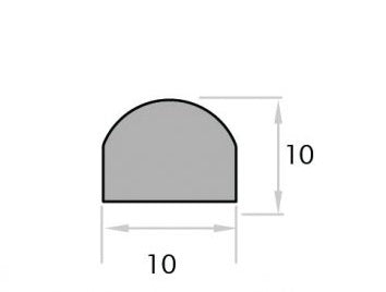 Plexi-Quadratstab mit Wölbung oben, Art.Nr. HH1009