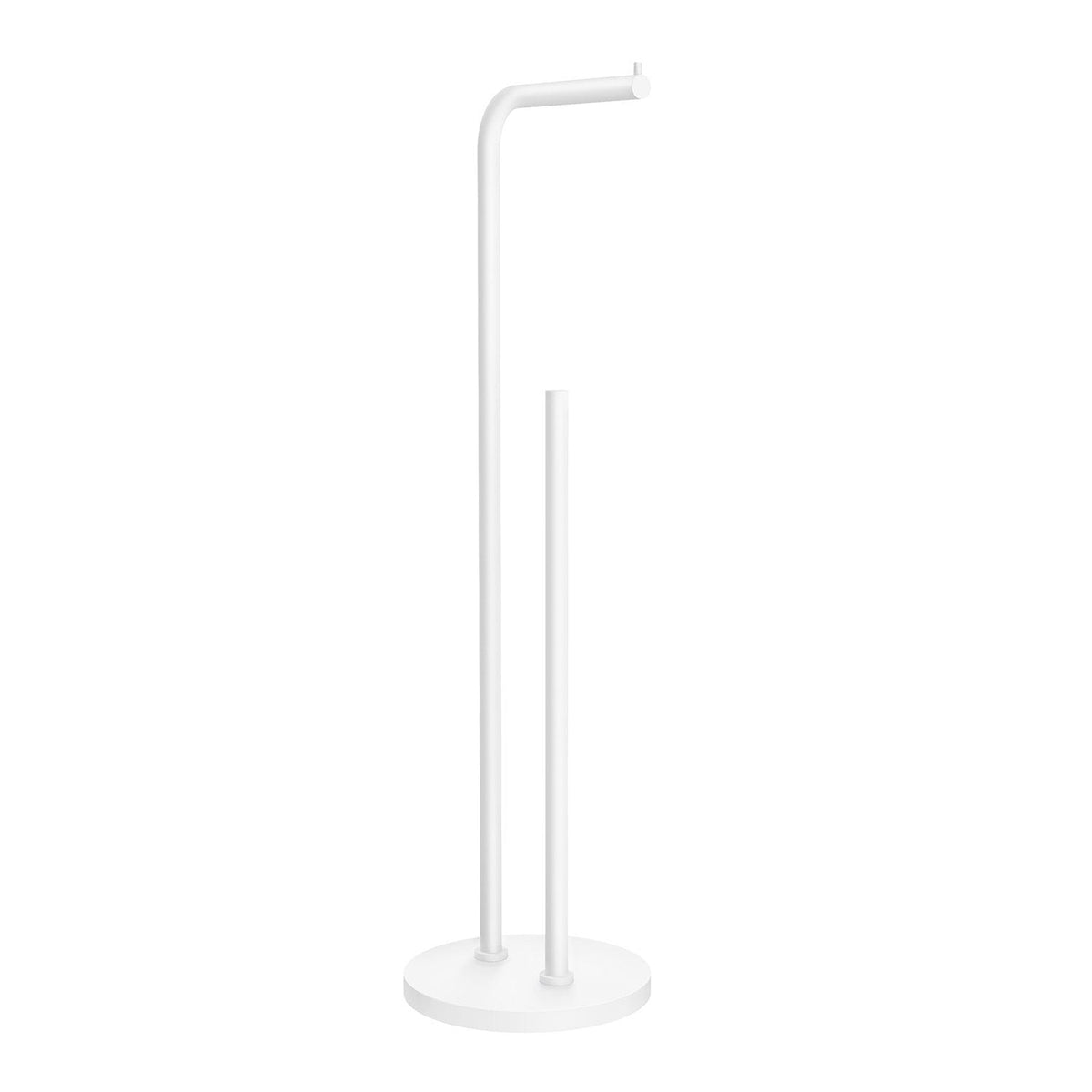 Stand-Toilettenpapierhalter mit Reservehalter, Weiß