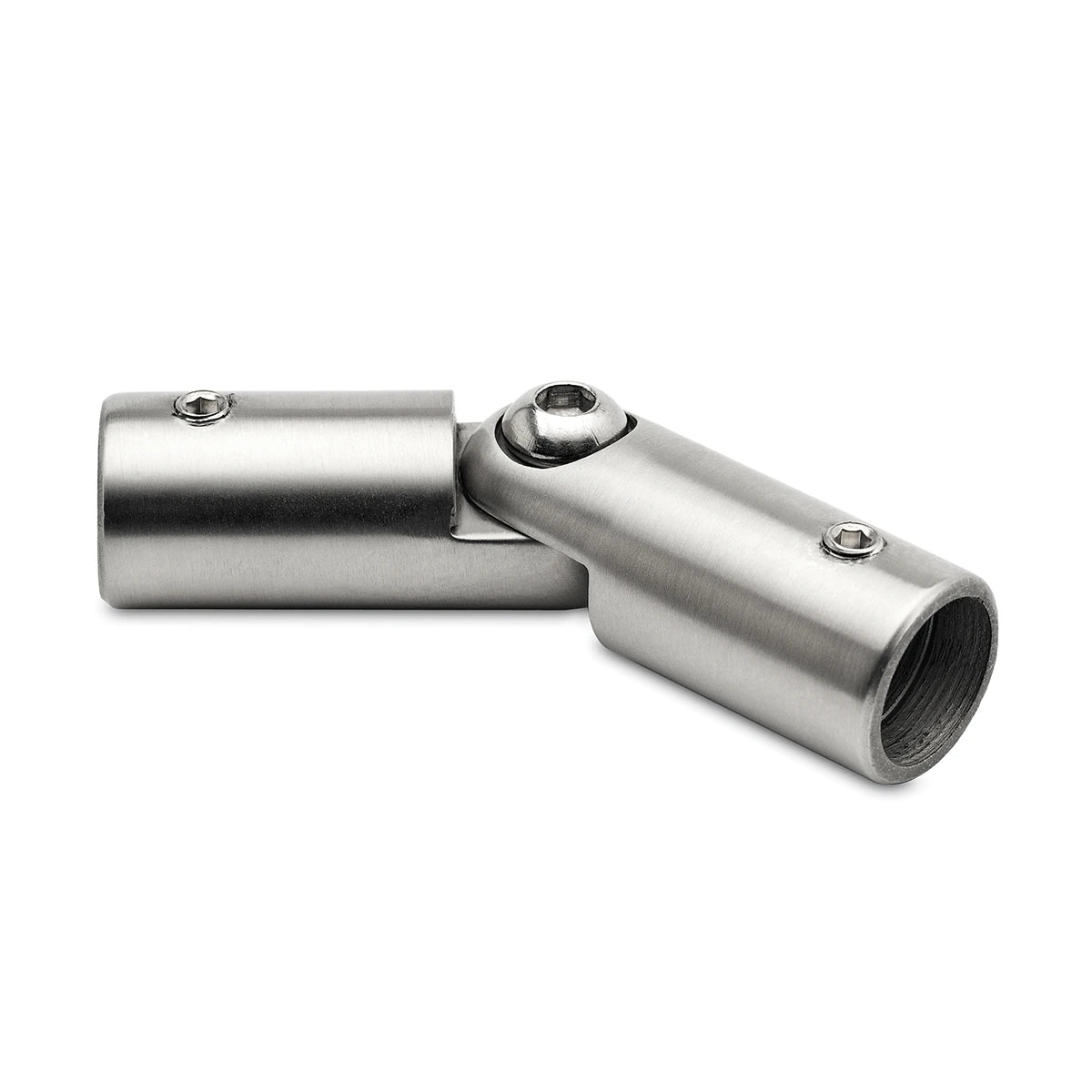 Rohrverbinder variabel für Rundrohr 19 mm, Edelstahl gebürstet