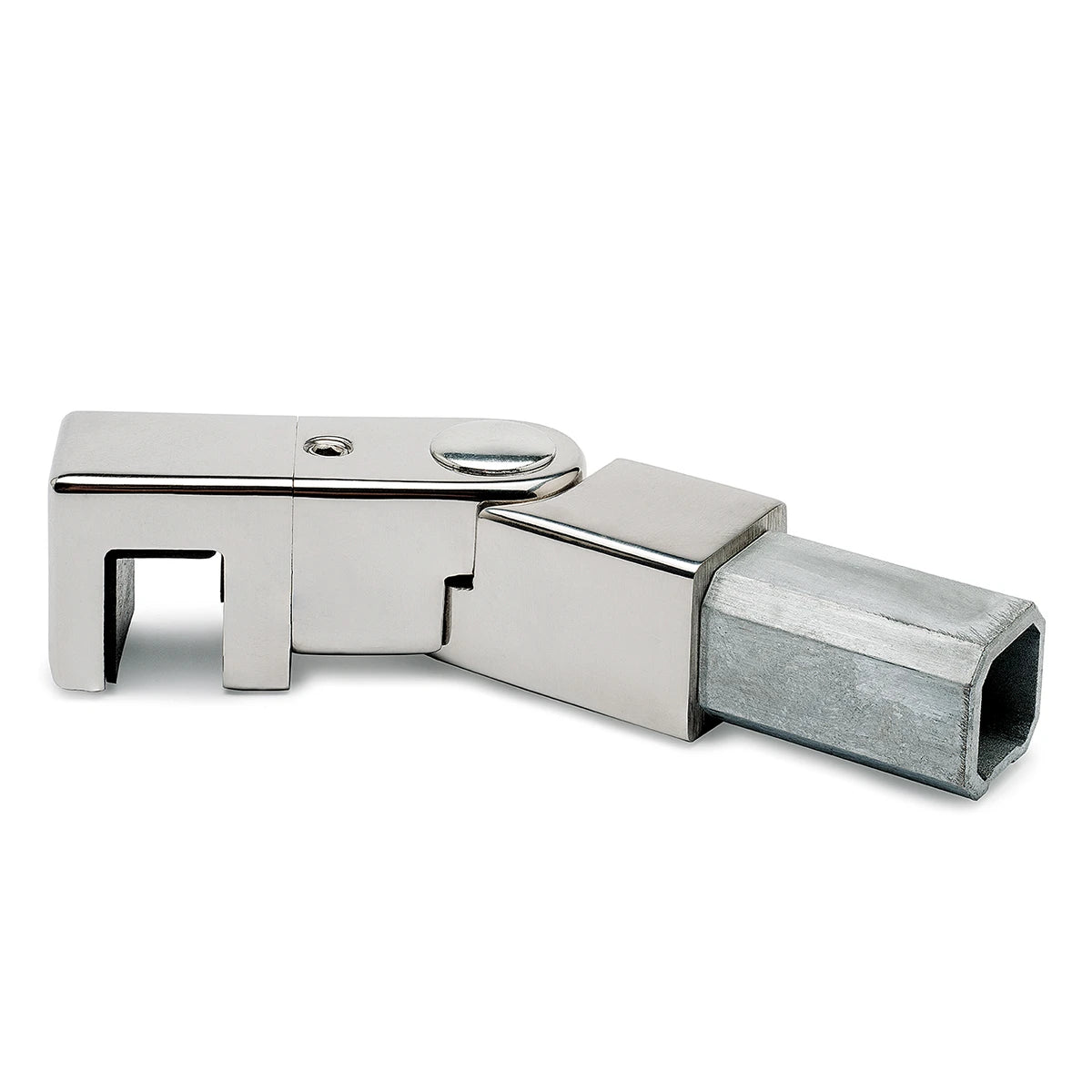 Glashalter variabel für Vierkantrohr 20 x 20 mm, Chrom