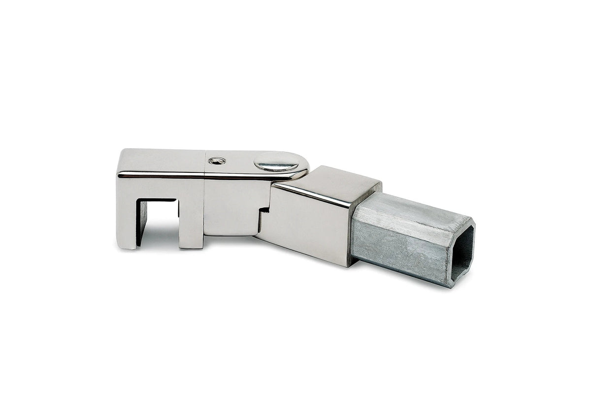 Glashalter variabel für Vierkantrohr 20 x 20 mm, Chrom