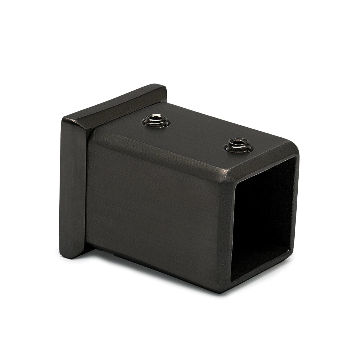 Wandflansch 90 Grad für Vierkantrohr 20 x 20 mm, Schwarz matt