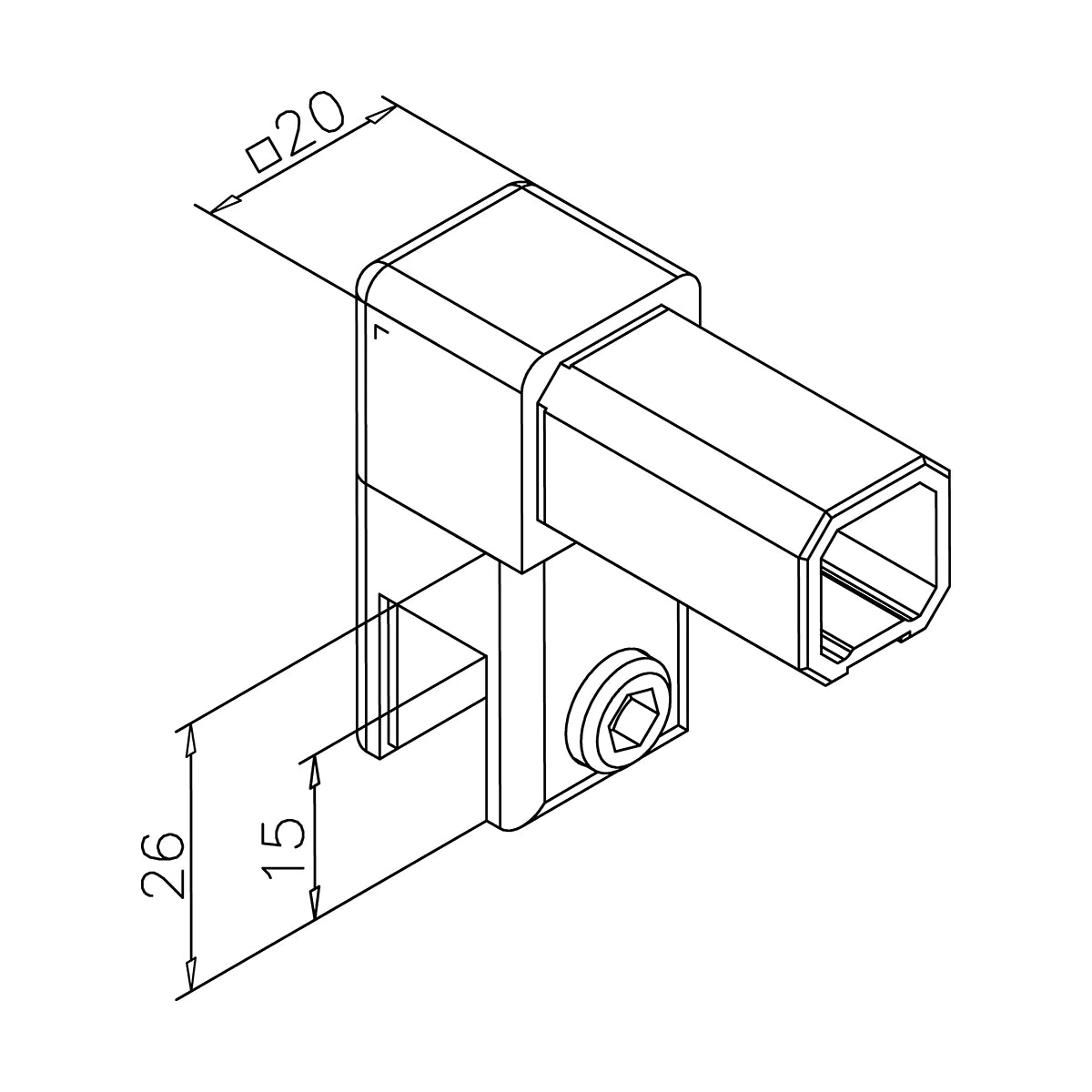 Glashalter geschlossen, Detailansicht der Glas-Kammer