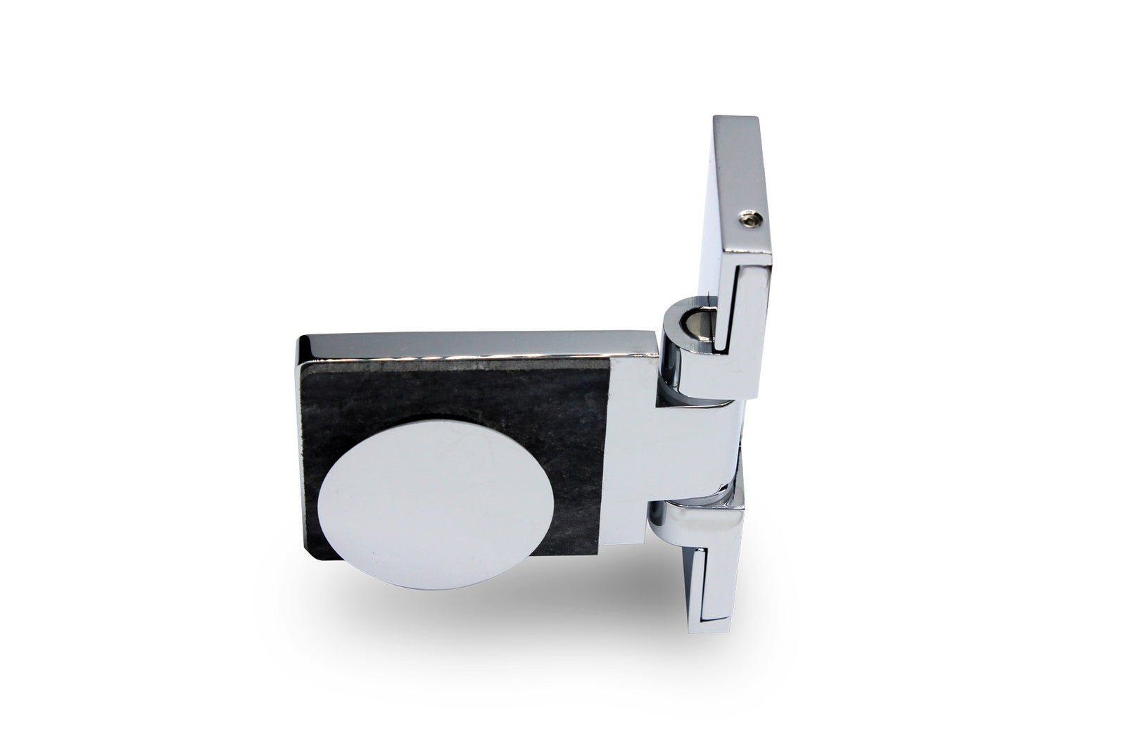 Duschtuerscharnier Glas-Wand 90 Grad mit Wandbefestigung aussen, Chrom poliert glaenzend