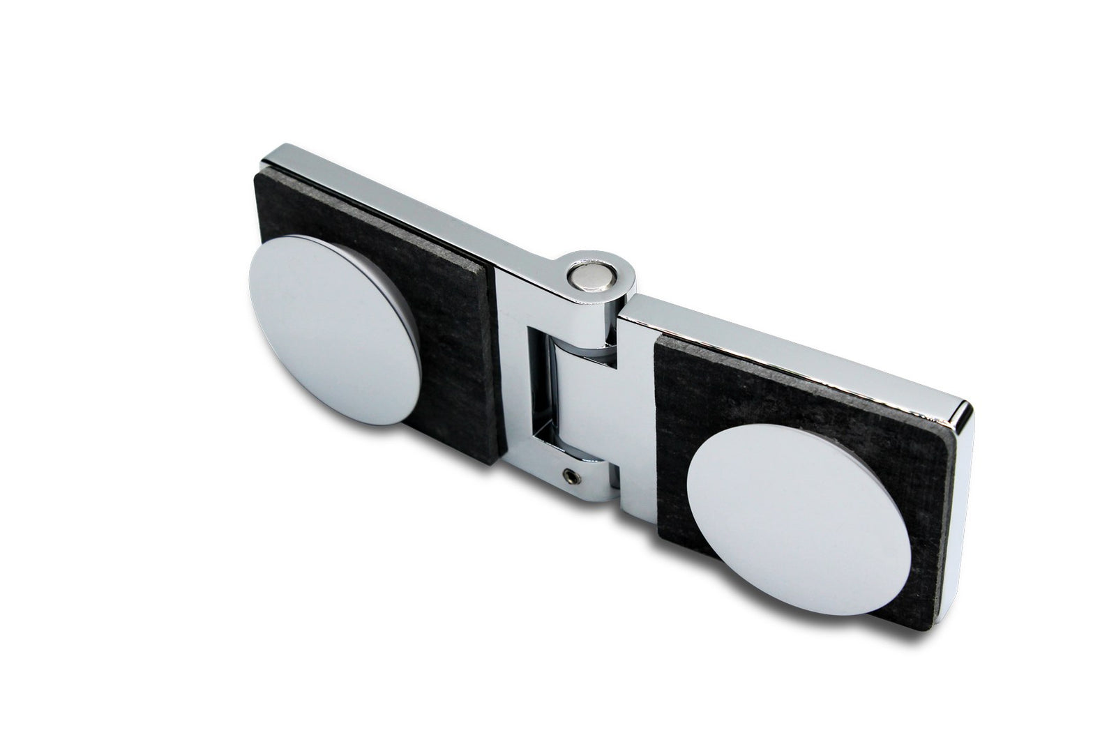 Duschtuerscharnier Glas-Glas 180 Grad flaechenbuendig, Chrom poliert glaenzend