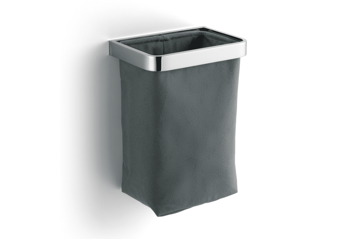 Gästehandtuchkorb mit Stoffeinsatz Anthrazit, Rahmen Chrom glanz
