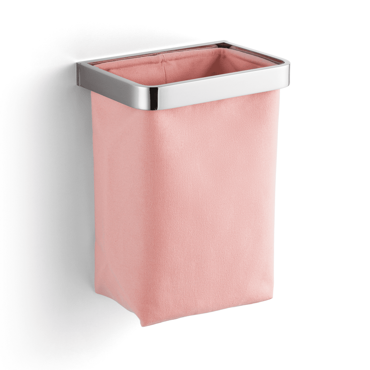 Gästehandtuchkorb mit Stoffeinsatz Rose, Rahmen Chrom glanz