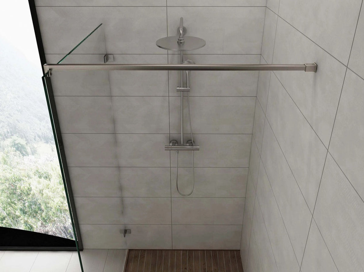 Stabistange-Set für Glasdusche, eckig, 20x20 mm, Edelstahl Art.Nr. 418020