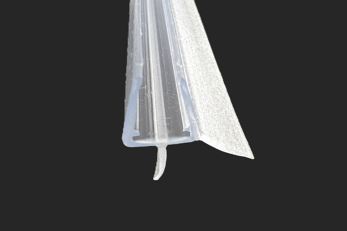 Schleiflippendichtung mit kurzer Schleiflippe und Abtropfleiste – Für 6 oder 8 mm Glas – Art.Nr. 1402