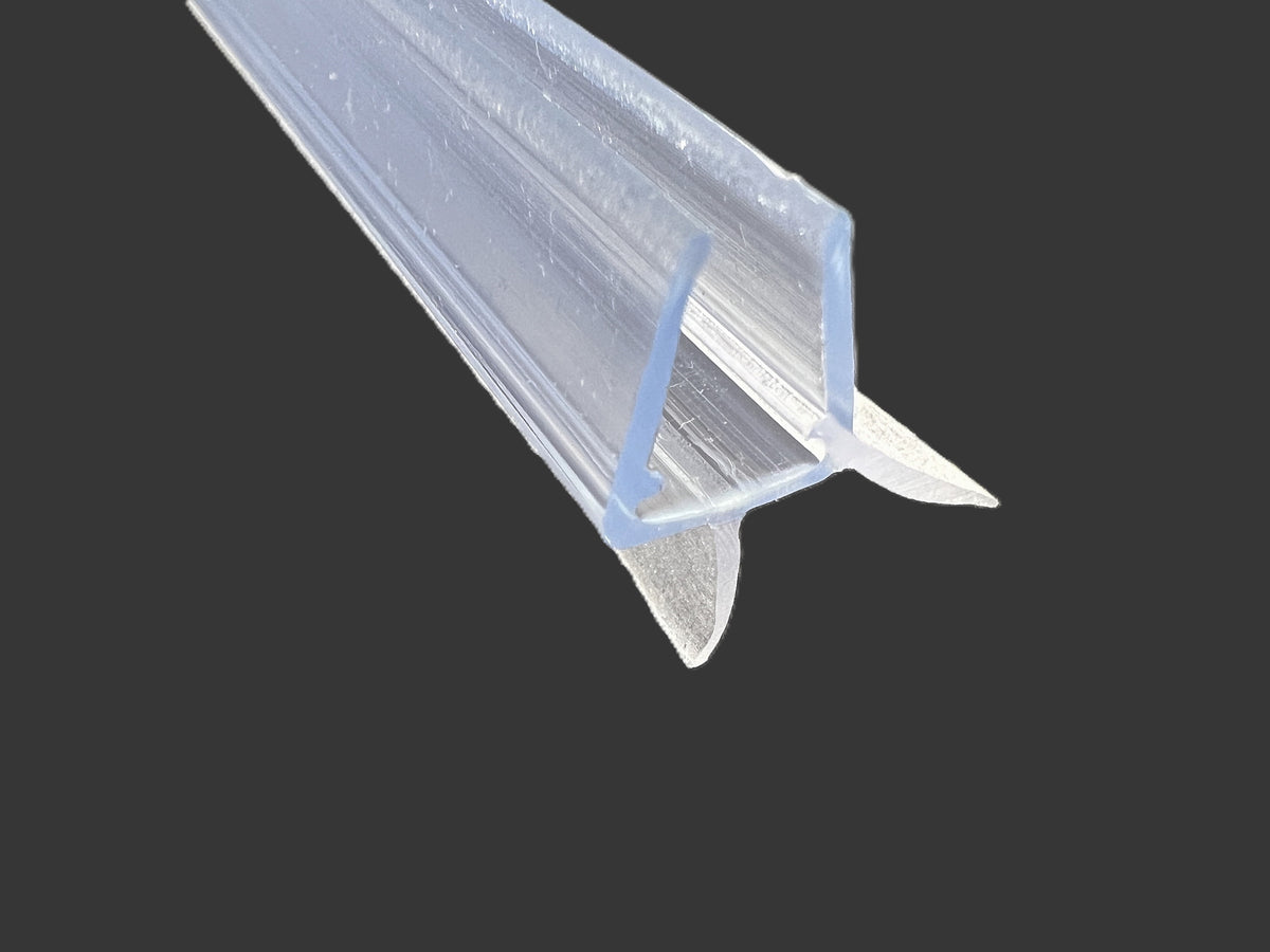 Schleiflippendichtung mit kurzer Schleiflippe und Abtropfleiste – Für 6 oder 8 mm Glas – Art.Nr. 1402