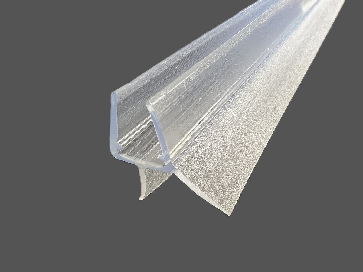 Schleiflippendichtung mit kurzer Schleiflippe und Abtropfleiste – Für 6 oder 8 mm Glas – Art.Nr. 1402