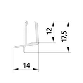 Gebogene Dusch-Türdichtung für 2-flg. Viertelkreisduschen – Für 4 oder 5 mm Glas – 1 Paar (2-tlg.) – Art.Nr. 4269G