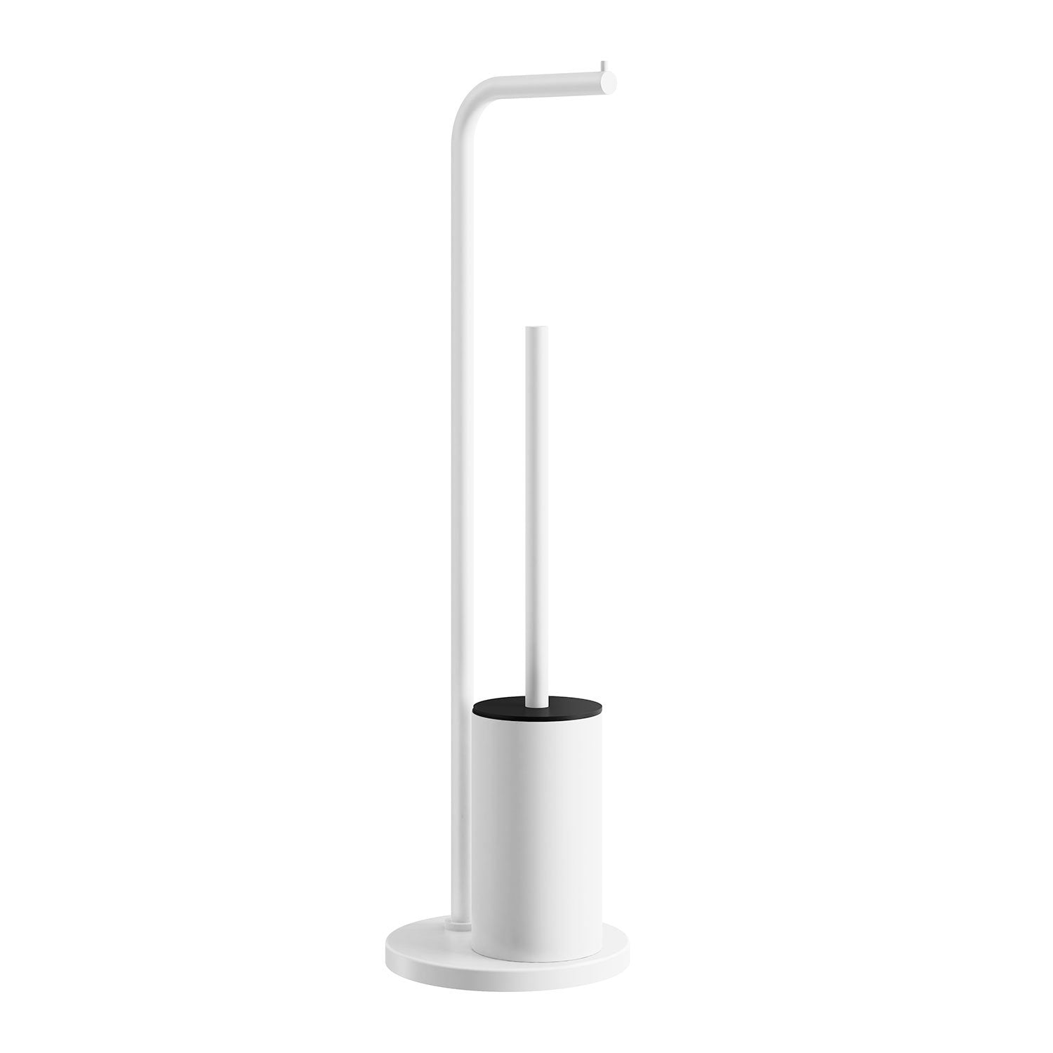 Stand-Kombination Toilettenpapierhalter und WC-Bürste, Weiß
