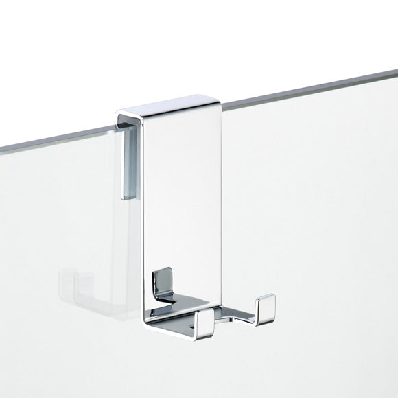 Halter für Duschabtrennung mit 2 Haken – passend für 6, 8 und 10 mm Glas